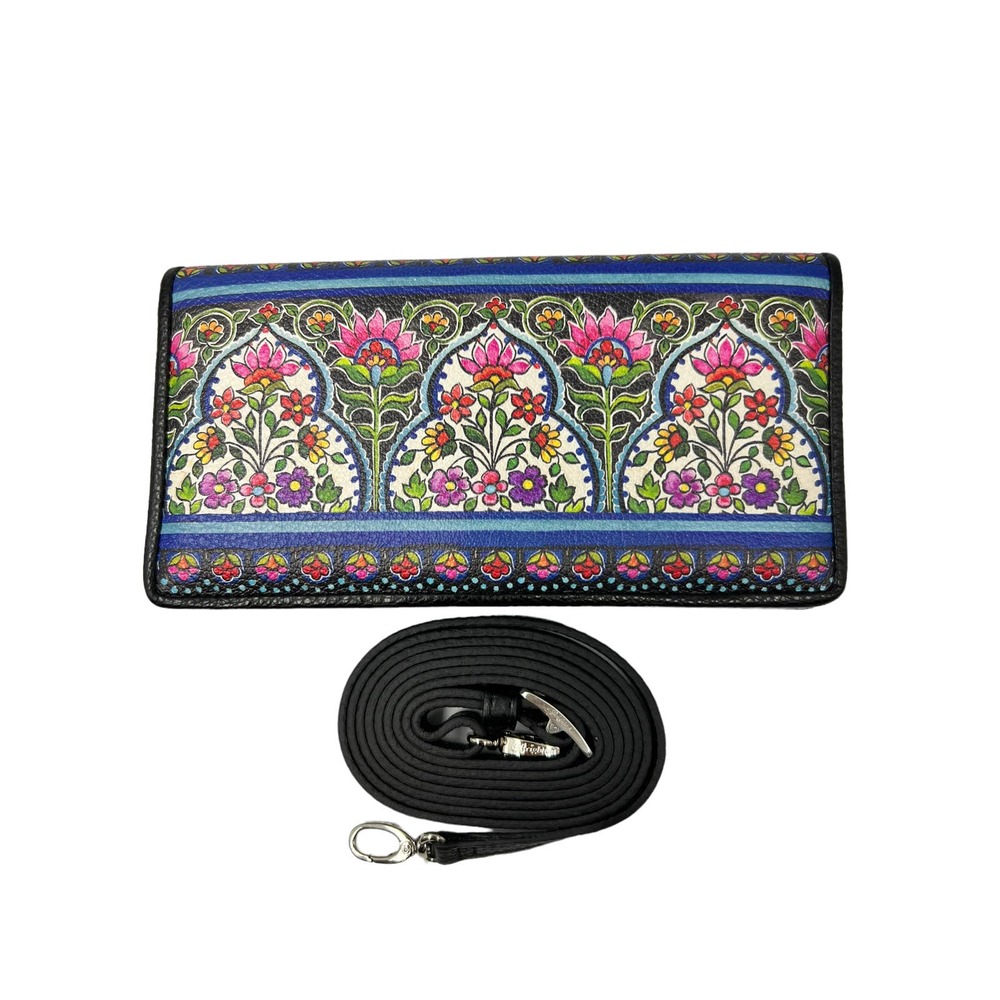 Brighton Africa stories large wallet with removable crossbody leather strap